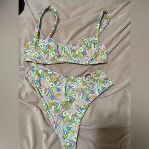 For Love And Lemons Multicolor Floral Bikini